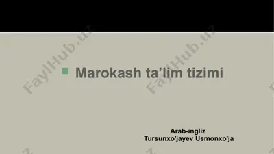 marokash ta’lim tizimi — PPTX