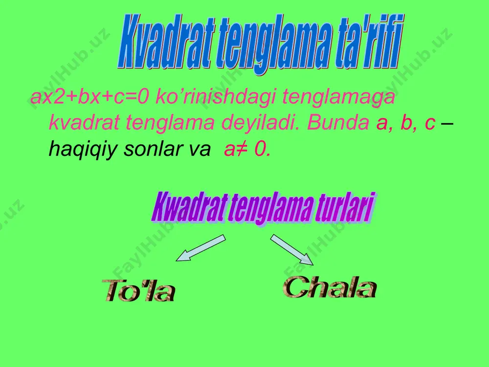 kvadrat tenglama - Page 5