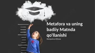 metafora va uning badiiy matnda qo'llanishi — PPTX