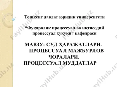 fuqarolik protsessual va iqtisodiy protsessual huquqi — PPT