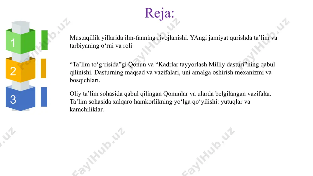 . karimov i.a. ona yurtimiz baxtu iqboli va buyuk kelajagi yo‘lida xizmat qilish – eng oliy saodatdir. - toshkent: o‘zbekiston. 2015. e`tiboringiz uchun rahmat ! image2.jpg image4.jpeg image5.png image6.jpeg image7.jpeg image8.jpeg image9.jpeg image10.jpeg image11.jpeg image12.jpeg image13.jpeg image14.jpeg image15.jpeg image1.png