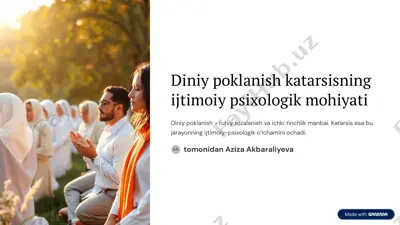 diniy poklanish katarsisning ijtimoiy-psixologik mohiyati — PDF