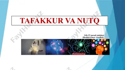 tafakkur va nutq — PPTX