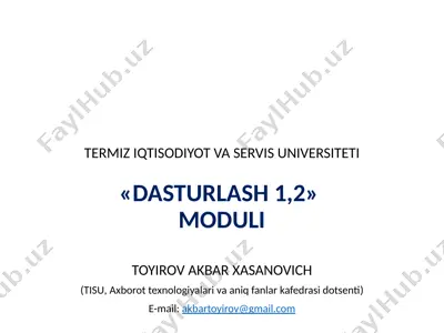 termiz iqtisodiyot va servis universiteti«dasturlash1,2»moduli — PPTX
