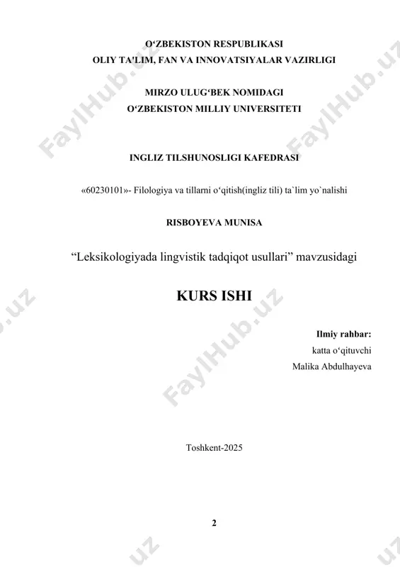 age data will be discussed, highlighting their relevance in the study of modern languages. topicality of the paper is the study of lexicology is essential for understanding the structure and development of language, particularly in the context of modern linguistics. the topicality of this paper lies in its exploration of various methods used in linguistic research to analyze and describe vocabulary. as language constantly evolves, the role of lexicology becomes increasingly significant in documenting changes in meaning, usage, and the relationship between words. additionally, with the rise of digital technologies and vast corpora of text, the need for precise and efficient methods to research lexical items has become critical. this paper addresses the relevance of applying advanced research methods to effectively capture and analyze lexical data, contributing to the development of more accurate linguistic tools, dictionaries, and resources that reflect contemporary language use. thus, understanding these methods is not only …