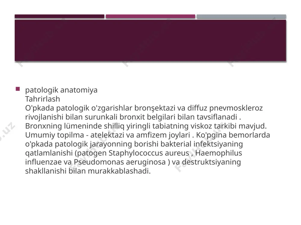 ukovistsidozni tashxislashning indikativ usullari rentgen tekshiruvi orqali najasning proteolitik faolligini, o'n ikki barmoqli ichak tarkibidagi oshqozon osti bezi fermentlarining faolligini, tirnoqlarda natriy kontsentratsiyasini va tuprik bezlarining sirini aniqlashdir . neonatal davrda skrining tekshiruvi sifatida mekonyumda albuminning ko'payishini aniqlash usuli qo'llaniladi - mekonyum testi (odatda albumin miqdori 1 g quruq vazn uchun 20 mg dan oshmaydi). molekulyar genetik tekshiruv diagnostikada alohida o'rin tutadi . hozirgi vaqtda rossiyada mukovistsidoz bilan og'rigan bemorlarning 65-75 foizi cftr genida ma'lum mutatsiyalar mavjudligi bilan aniqlanishi mumkin , bu kasallik tashxisini tekshirish uchun faqat molekulyar genetik testdan foydalanishni imkonsiz qiladi. najasdagi ximotripsin: namuna standartlashtirilmagan - me'yoriy qiymatlar ma'lum bir laboratoriyada ishlab chiqilgan. najasdagi yog 'kislotalarini aniqlash: odatda kuniga 20 mmol dan kam. cheklangan qiymatlar - 20-25 mmol / kun. sinov me'da osti bezi funktsiyasining kamida 75% ga kamayishi bilan ijobiydir. dnk diagnostikasi eng sezgir va o'ziga xosdir. 0,5-3% hollarda noto'g'ri natijalar olinadi. rossiyada uni amalga oshirish nisbatan …