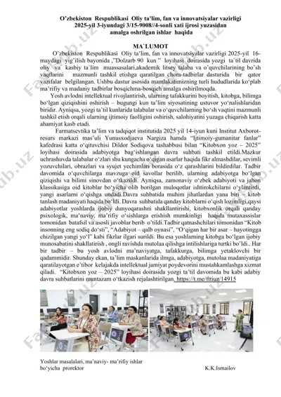 "dolzarb 90 kun" loyihasi — DOCX