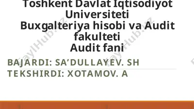 auditorlik tekshiruvining yakuniy bosqichi — PPTX