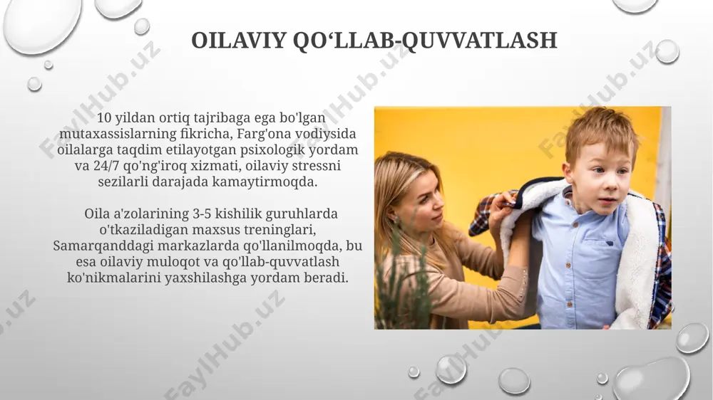 turlari yordamida rivojlanishi juda muhimdir. tugʻma karlik va soqovlik, tugʻilishdan oldin yoki tugʻilish paytida rivojlanadigan, 1000 ta chaqaloqdan 1-3 tasida uchraydigan eshitish va nutq buzilishi hisoblanadi. bunday holatlarning aksariyati genetik omillar bilan bogʻliq boʻlib, dunyoning turli burchaklarida, jumladan, oʻzbekistonning samarqand viloyatida ham kuzatiladi. ogʻzaki va imo-ishora tili ogʻzaki tilni oʻrgatish bilan bir qatorda, imo-ishora tili darsliklari va 10 dan ortiq shaharlarda malakali tarjimonlar mavjudligi bolaning kommunikativ rivojlanishi uchun muhim ahamiyat kasb etadi. oʻzbekistonda 2023-yilgi maʼlumotlarga koʻra, 5000 dan ortiq tugʻma kar va soqov bolalar imo-ishora tilidan foydalanadilar, bu ularning ijtimoiy moslashuviga sezilarli yordam beradi. tugʻruq paytida yuz beradigan muammolar tugʻruq jarayonida bosh miyaning shikastlanishi, masalan, forceps yordamida tugʻruq paytida, 1000 tugʻilishdan 5 tasida uchrab, chaqaloqning eshitish va nutq apparati faoliyatini buzishi mumkin, toshkent shahridagi tadqiqotlar shuni koʻrsatmoqda. tugʻruqdan keyingi infeksiyonlar, xususan, bakterial meningit, chaqaloqning markaziy nerv sistemasiga zarar yetkazib, taxminan 3-5% hollarda eshitish va nutq buzilishiga olib kelishi mumkin, bu …
