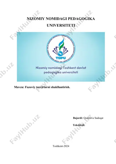 fazoviy tasvirlarni shakllantirish — DOCX