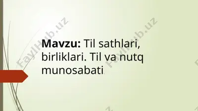 til va nutq munosabatlari — PPTX