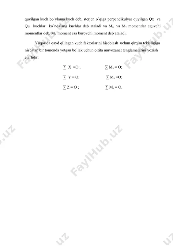 yuklama turlari va ichki kuchlar, ularning aniqlanishi - Page 5