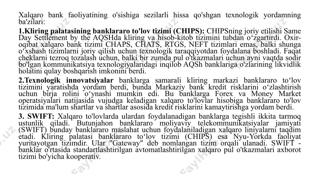 va qiyinlashtiradigan yana bir muhim jihatdir. globallashuv va yangi texnologiyalarning paydo bo'lishi xalqaro markazlarda biznesni boshqarish haqidagi tasavvurni o'zgartirdi. 4. buxgalteriya hisobining xalqaro standartlari - globallashuv tufayli ko'plab iqtisodlar tartibga solish va islohotlarni joriy qildi. ushbu o'zgarishlarni hisobga olgan holda, ularning faoliyatida shaffoflikni ta'minlash uchun moliyaviy hisobotning mahalliy standartlarini xalqaro buxgalteriya hisobi standartlari (ias) bilan yaqinlashtirish talabi mavjud. bu iqtisodlarga global investorlardan investitsiyalarni jalb qilishga yordam beradi. xo'jalik yurituvchi sub'ektlar, ayniqsa banklar o'zgarib borayotgan globallashgan muhitga duchor bo'lmoqdalar va shuning uchun xalqaro moliyaviy hisobot standartlariga (ifrs) rioya qilishlari shart. ufrs buxgalteriya hisobi standartlari bo'yicha xalqaro kengash (iasb) tomonidan qabul qilingan standartlar va amaliyotlardir. 5. xalqaro hisob-kitoblar banki (bis) – xalqaro banklar o‘rtasida nazorat va moliyaviy intizomni yaxshilash muhimligini tan olgan holda, markaziy banklar uchun dunyoning markaziy banki vazifasini bajaradigan bis xalqaro banklar uchun boshqaruv va tartibga solishda juda faol rol o‘ynamoqda. globallashgan sharoitda xalqaro bank tizimi. bazal me'yorlarda kapitalning etarlilik …