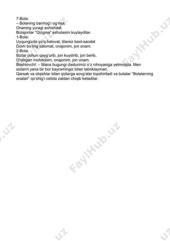 8 mart “onajonlar bayrami”ga bag’ishlangan bayram ertaligi - Page 4