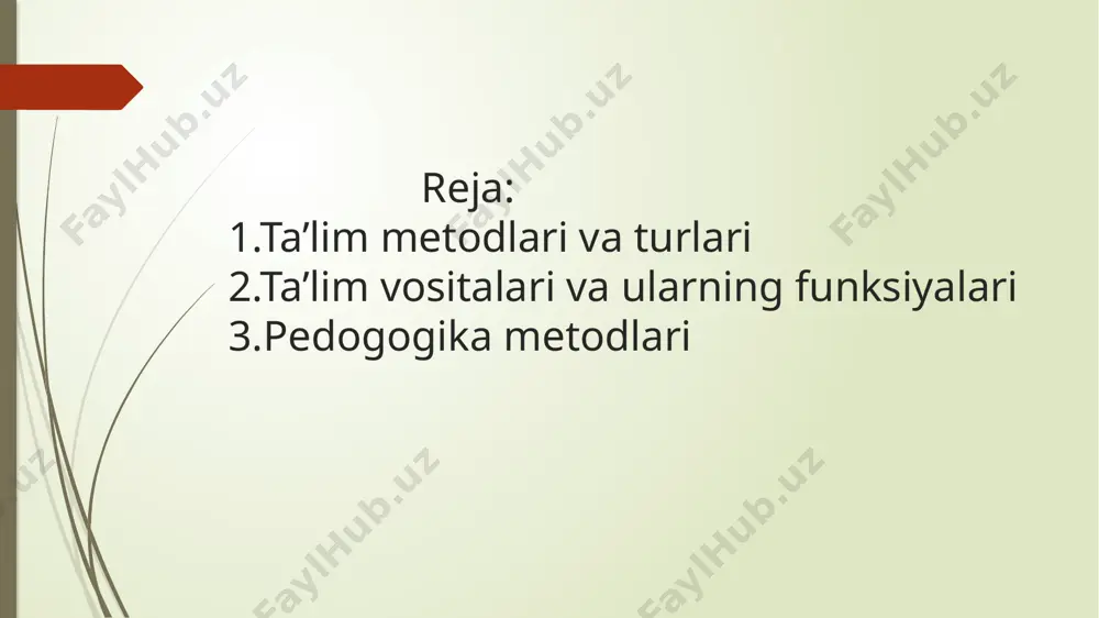 imlarni o‘zlashtirish uchun o‘qituvchi va o‘quvchilar tomonidan foydalaniladigan ob’ekt. ta’lim vositalari katta ahamiyatga ega. ta’limning barcha vositalari ta’lim maqsadlarini muvafaqqiyatli amalga oshiradi.ta’lim vositalari o‘zida o‘quv-tarbiyaviy maqsadga erishish uchun zarur bo‘lgan moddiy yoki ma’naviy qadriyatlarni aks ettiradi. odatda ular ta’lim metodlariga mos holatda foydalaniladi. biroq agar metodlar «qanday o‘qitish» savoliga javob bersa, vositalar esa, «uning yordamida niamani o‘qitish» savoliga javob beradi.an’anaviy ravishda qo‘laniladigan ta’lim vositalariga darslik, rasmlar, jadvalar, nutq, o‘quv-ustaxonasi jihozlari, laboratoriyalar, axborot vositalari, o‘quv jarayonini tashkil eti shva boshqarish vositalari kiradi. didaktik vositalar metodlar singari ta’limiy, tarbiyaviy va rivoj-lantiruvchi funksiyalarni bajaradi. bundan tashqari o‘quvchilarning o‘quv-bilish faoliyatini hosil qilish, boshqarish va nazorat qilish vazifalarini bajaradi. nemis olimlari r. fush va k. krollar didaktik vositalar audivizu-allik tafsilotida motivatsion, axborot, ta’lim jarayonini boshqarish, optimallashtirish funksiyalarini bajaradi, deb hisoblashadi. fanni o‘qitish bilan bog‘liq holda ta’lim vositasi tanlanadi. o‘qituvchi o‘zining ixtiyori bo‘yicha ko‘rgazmali material, o‘quv qo‘llanmadan foydalanishi mumkin. ta’lim vositasini qo‘llashning yana bir jihati albatta …