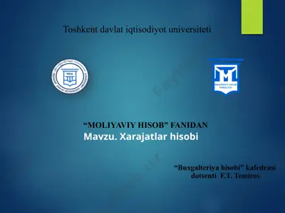 xarajatlar hisobi — PPTX
