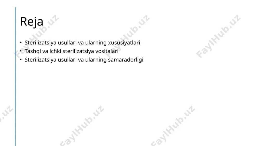 iya jarayonining davom etishi, vositalarni mikroblardan tozalash va infektsiyalarni oldini olishda qanday ahamiyatga ega bo'lishi. 02 uchastka sterilizatsiyasi uchastka sterilizatsiyasi jarayonini tushunish, sterilizatsiya vositalarini to'g'ri o'rnating va sterilizatsiya protsessini kuzatishning zarurligi. 03 sterilizatsiya protsessining samaradorligi sterilizatsiya protsessining muhimligi, to'g'ri amalga oshirilishi, va natijalarini maksimal darajada ta'minlashda qanday xususiyatlarga ega bo'lishi. sterilizatsiya samaradorligi va natijalari zamonaviy sterilizatorlar sterilizatsiya samaradorligi va natijalari haqida muhim ma'lumotlar taqdim etadi. bu vositalar mikroblar, infektsiyalar va kontaminatsiyalarni oldini olishda katta ahamiyatga ega. autoklavlar, uv sterilizatorlar, kimyoviy sterilizatorlar kabi usullar foydalaniladi. photo by bret kavanaugh on unsplash tashqi sterilizatsiya vositalari: evolyutsionariy o'zgarishlar evolyutsiyalik sterilizatsiya tashqi sterilizatsiya vositalari, tubdan o'zgarib turib, yangi sterilizatsiya texnologiyalariga mos keladi, jarayonning samaradorligini oshiradi va viruslarga qarshi yopiq muhofazani ta'minlaydi. smart sterilizatsiya vositalari evolyutsionariy o'zgarishlar bilan, tashqi sterilizatsiya vositalari, intelligensiyaga ega bo'lib, avtomatlashtirilgan funktsiyalar orqali samaradorlikni oshiradi va energiya vaqtini tejashga yordam beradi. biologik tasirni kamaytirish evolyutsionariy o'zgarishlar natijasida tashqi sterilizatsiya vositalari, biologik …