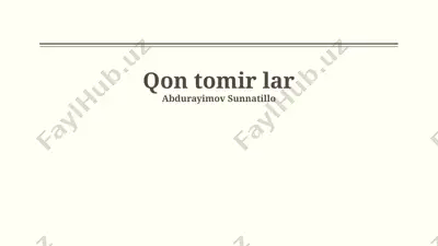 qon tomirlar — PPTX