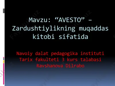 zardushtiylik haqida ma'lumotlar — PDF