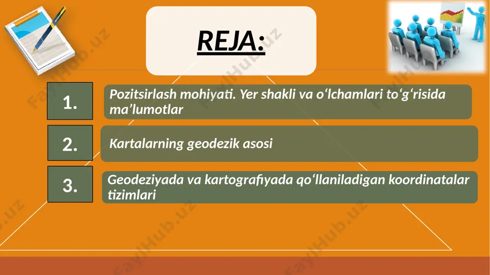qi atrofida ma’lum tezlikda aylanishi tufayli u shar shaklida bo‘lmay, balki ikki qutblari bo‘yicha siqilgan sferoid (ellipsoid) shaklida ekanligini ma’lum qildi. yer shakli nazariyasining keyinchalik rivojlanishini gyukens, kassini, maklaren, delambr, lagranj, laplas, lejandr, bessel, klark, listing, gelmert, xeyford, krasovskiy va boshqalarning ishlarida ko‘rish mumkin. yer shaklini pifagor va boshqa olimlarning fikrlariga asosan matematik nuqtai nazardan hisoblashlarni osonlashtiruvchi oddiy geometrik shakl –shar deb qabul qilish mumkin. yer sirtini ifodalovchi bunday shakldan ko‘pincha astronomik va navigatsion hisoblashlarda foydalaniladi. shar yerning haqiqiy shakliga yaqin bo‘lib, bir qator maqsadlarni qanoatlantirsa ham, qit’alar va okeanlarni qamrab oladigan katta masofalarni o‘lchashlar bilan bog‘liq geodezik maqsadlar uchun aniqroq shakl va o‘lchamlar zarur. o‘z ta’rifiga binoan, geoid bu barcha nuqtalarida og‘irlik kuchiga normal sirt hisoblanadi. agar yer butunlay okean suvlari bilan qoplanib, fazodagi boshqa jinslarning tortilish ta’siriga duch kelmaganida, u to‘la-to‘kis shar shakliga ega bo‘lar edi. amalda esa turli joylarda yer sirti geoiddan ancha farq qilishi mumkin. bunga …