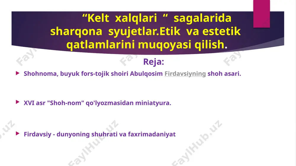 ammo ichida eng qadimiy yodgorliklar irlandiyada fe'l oxirgi bo'lishi mumkin. 2-reja "arvoh evropani kezadi - arvoh ..." bu qabilalar o'zlarini keltlar deb ataganlar qaerdan kelib chiqqanligi noma'lum, lekin aniq ma'lumki, miloddan avvalgi 2 -ming yillik oxirida. ular frantsiyaning sharqini, shveytsariyaning shimolini, germaniyaning janubi -sharqini tanladilar va keyinchalik britaniya, irlandiya va iberiya yarim orolini rivojlantira boshladilar. bu qabilalar turlicha bo'lgan, shuning uchun ular odatda bitta madaniyat haqida emas, balki birlashtiruvchi madaniy jamoa haqida gapirishadi katta miqdorda mustaqil, ammo juda o'xshash madaniyatlar. kelt qabilalari markaziy va g'arbiy evropa... 5-asrda. miloddan avvalgi. ular zamonaviy sharqiy frantsiya, markaziy germaniya va qisman - shveytsariya hududida va iii asrda yashagan. miloddan avvalgi. ispaniyada joylashdi. shimoliy italiya, bolqon yarim orolining shimolida va britaniya orollariga joylashdi. 3-reja texnik yutuqlar va amaliy san'at. keltlar o'ynagan markaziy evropa o'rta er dengizidagi yunonlar bilan bir xil rol. ular o'z madaniyati va texnik yutuqlarini hamma joyda yaratdilar va tarqatdilar. oddiy narsalardan boshlab, …