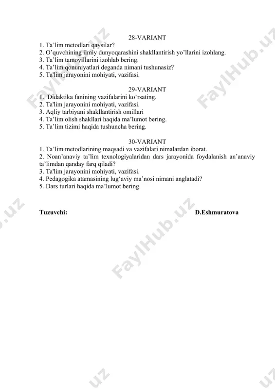 yakuniy nazorat savollari - Page 5