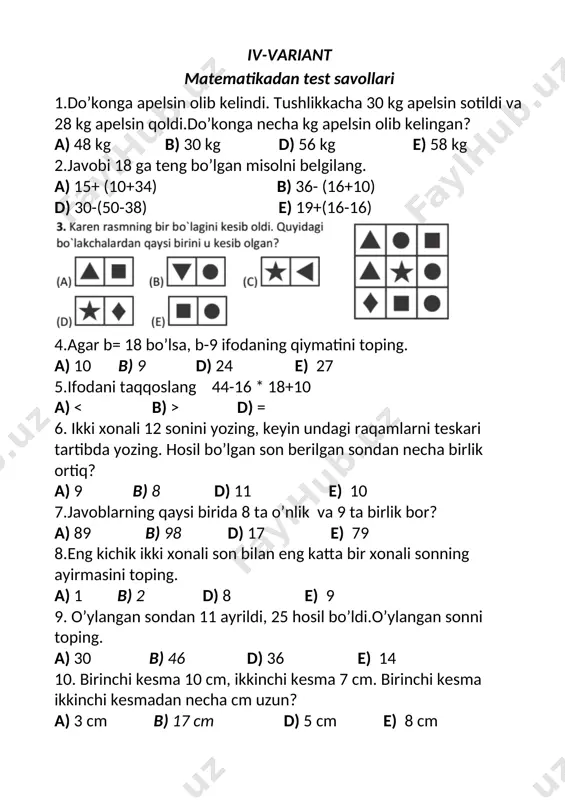 matematikadan test savollari - Page 4