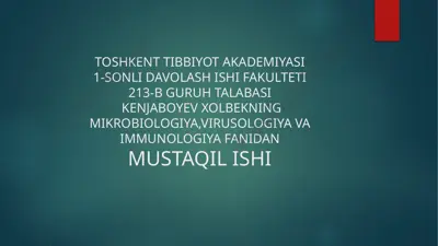 bakteriyalarning biopilyonka hosil qilish — PPTX