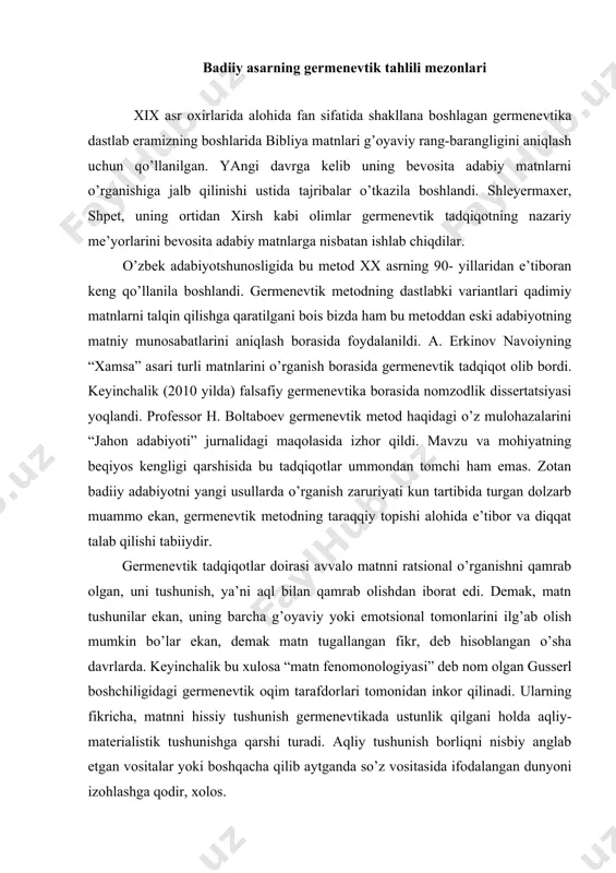 losa “matn fenomonologiyasi” deb nom olgan gusserl boshchiligidagi germenevtik oqim tarafdorlari tomonidan inkor qilinadi. ularning fikricha, matnni hissiy tushunish germenevtikada ustunlik qilgani holda aqliy-materialistik tushunishga qarshi turadi. aqliy tushunish borliqni nisbiy anglab etgan vositalar yoki boshqacha qilib aytganda so’z vositasida ifodalangan dunyoni izohlashga qodir, xolos. borliqning, umuman alloh tomonidan yaratilgan dunyoning nomukammalligi ham shundaki, biz hali uning juda ko’p tomonlarini his qilgan holda anglab eta olmaymiz. materialistlar anglanmagan dunyoni tan olmasliklari mumkin, biroq uni bizning ongimiz, umuman insoniyat mentalitetidan tashqarida mavjud ekanligini inkor qilib bo’lmaydi. germenevtik sharoitda aql bilan anglangan yoki qalb bilan his qilingan borliq ajratiladi. aqli etgan odam ong bilan ilg’angan voqea hodisalarni nomlaydi yoki aniqrog’i tilga kiritadi. biroq qalban his qilingan dunyo - borliq, voqea - hodisalarining hammasi ham nomlanavermaydi. ularni nomlash uchun ularni tushunish - insoniyat dunyosining ongiga kiritish kerak. his qilish darajasi turli odamlarda turlicha kechar ekan, uning darajasini kommunikatsiya orqali aniqlash mumkin. kommunikatsiya bu …