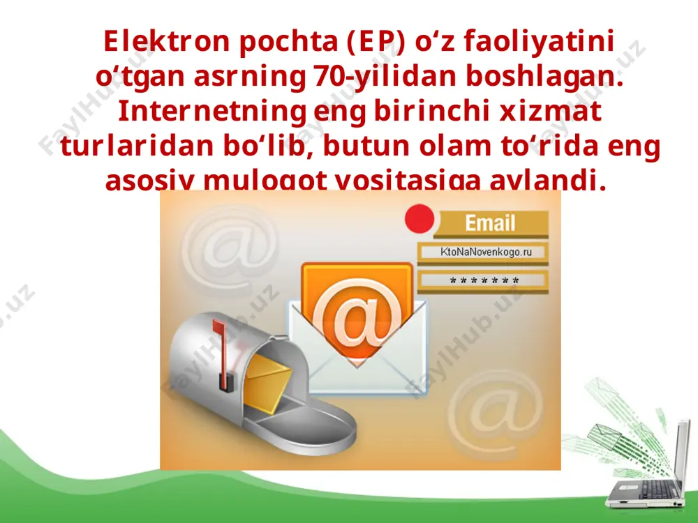 miz. buning uchun id.uz web-saytiga kiramiz va “ro'yxatdan o‘tish parolni qayta tiklash” yozuvi tanlanadi. natijada ekranda foydalanuvchining login, familiyasi, ismi, otasining ismi, umaihuz da pochta qutisi ochish, asosiy pochta qutisi, maqbul parol, parolni qayta kiriting qatorlar va ro‘yxatdan o‘tkazish uchun tavsiya etiladigan qator va kod haqidagi ro‘yxatga olish muloqot oynasi paydo bo‘ladi. yuqoridagi ketma-ketlikdan so‘ng, umaikuz sayti yuklanib, “pochtaga id.uz orqali kirish” qatoriga ro‘yxatdan o‘tkazilgan nazarov2018 elektron manzil kiritiladi. “kirish” tugmasini bosish orqali navbatdagi oynaga o‘tiladi va parol kiritish qatoriga ro‘yxatdan o‘tkaziladigan parol kiritilib “kirish” tugmasi bosilib, navbatdagi oynaga o‘tiladi. image2.jpeg image3.jpeg image4.emf image5.jpeg image6.jpeg image7.jpeg image8.jpeg image9.jpeg image10.jpeg image11.png image12.jpeg image13.png image14.jpeg image15.jpeg image1.jpeg /docprops/thumbnail.jpeg