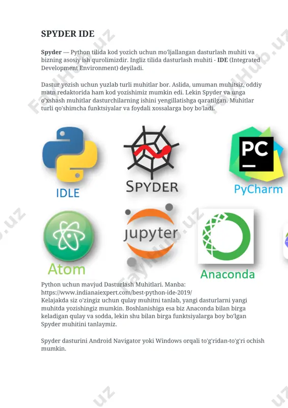 python kod yozish uchun anaconda platformasi - Page 5