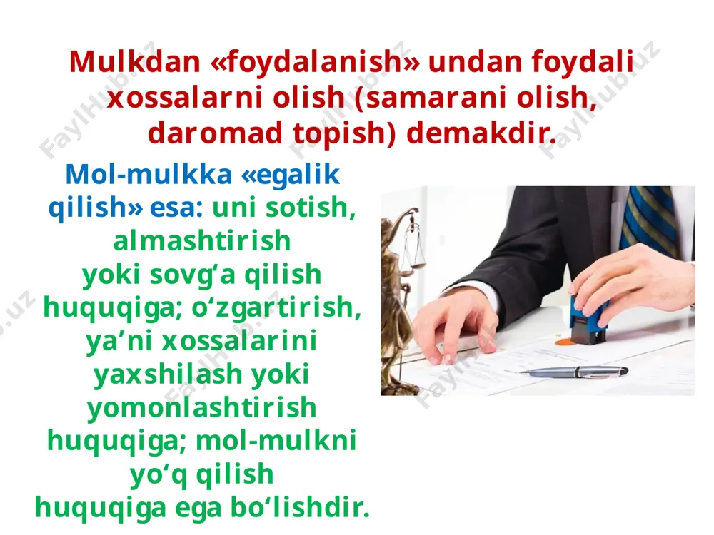 mulk huquqi va boshqa ashyoviy huquqlar - Page 5