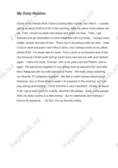 my daily routine — DOCX