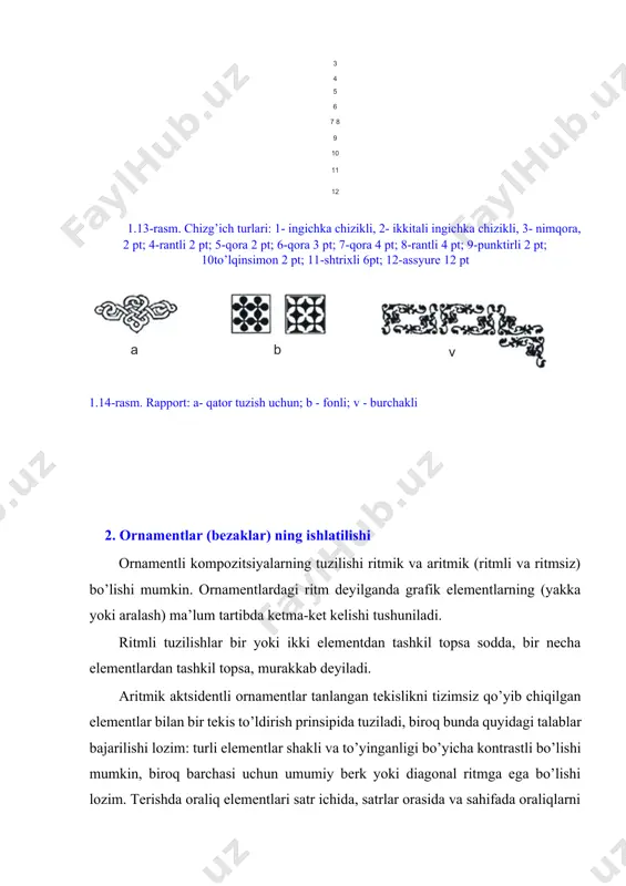 rmany, 2014. 2. с.стефанов. “цвет ready made или теория и практика цвета”. учебное пособие. - м.: «репро центр м» 2006. - 316 с. 3. волкова л.а., решетникова е.р. технология обработки текстовой информации. m книга, 2007. 4. bаbахаnоvа х.а. mаtnli ахbоrоtni qаitа ishlаsh tехnоlоgiyasi.tоshkеnt, ttyеsi, 2011. 5. кузнецов ю.в. технология обработки изобразителной информации. учебное пособие. - м-с-п.: «петербургский институт печати» 2002. - 310 с 6. jalilov a.a. «rasmli aхborotni qayta ishlash tехnologiyasi» fanidan ta’lim tехnologiyasi. o’quv qo’llanma. - t.: ttyеsi 2012. – 112 bеt. image7.jpeg image8.jpeg image1.jpg image2.jpg image3.jpeg image4.jpeg image5.jpg image6.jpg