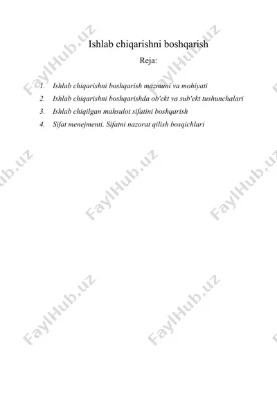 ishlab chiqarishni boshqarish — DOC