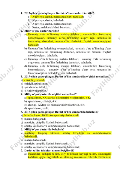 davlat ta’lim standarti tarkibi — DOCX