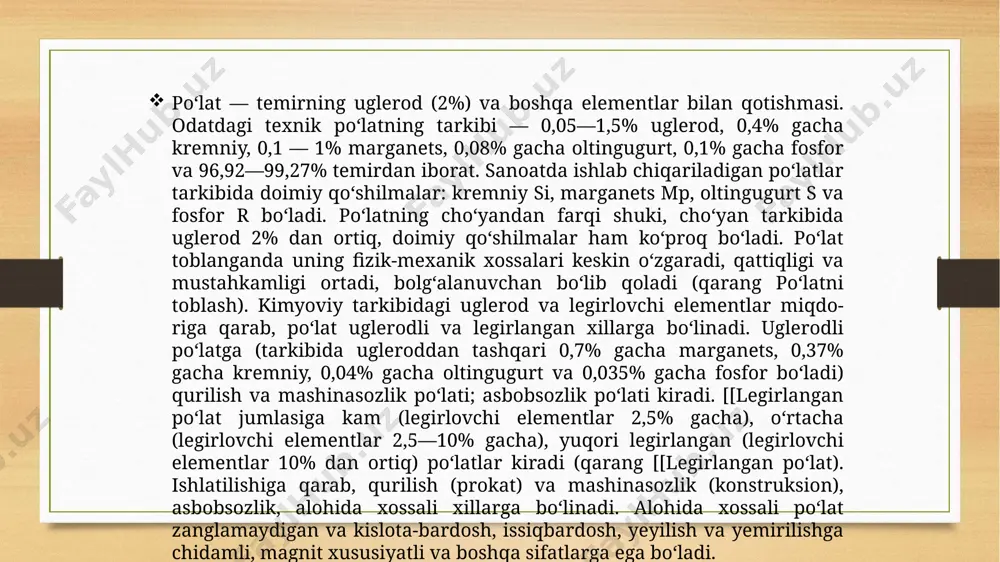 po’lat ishlab chiqarish texnologiyasi - Page 4