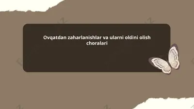 ovqatdan zaharlanishlar va ularni oldini olish choralari — PPTX