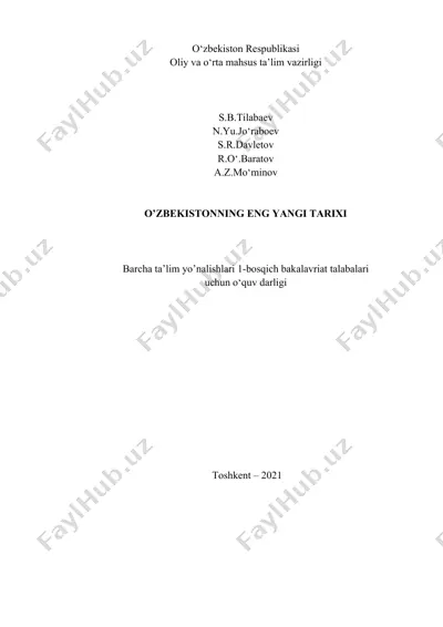 o’zbekistonning eng yangi tarixi — DOCX