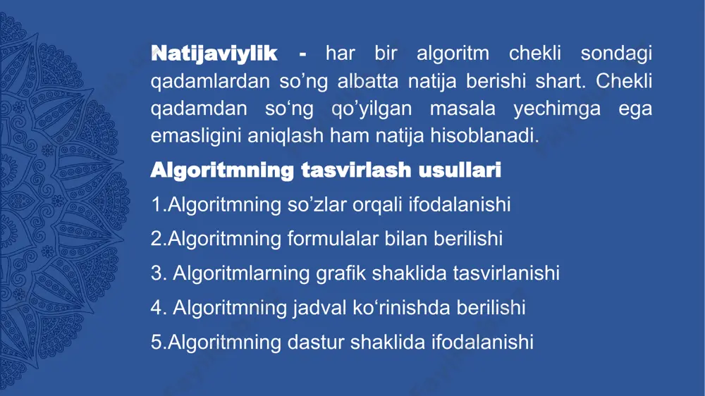 algoritm tushunchasi va tasvirlash usullari. chiziqli algoritm - Page 4