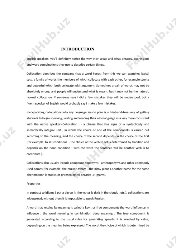 nthusiasm seized ). but there are also colloquial ones (talk nonsense, grind nonsense ).according to the lexical composition, collocations are divided into: non-composite non-replaceable immutable in non-composite collocations, the meaning is completely different from its constituent parts. these are usually idioms and idiomatic expressions. for example, give an oak , set the horns , etc. non-replaceable collocations do not allow a synonymous replacement of one word by another. this class includes fixed phrases and metaphors. for example, white wine cannot be replaced with clear wine or yellow wine , etc. immutable collocations contain rigid links between words that do not allow them to be changed with the help of additional vocabulary or replacement of a grammatical function. for example, a heart in the heel cannot be replaced with a heart in the heel , but (walk) around and around - on (walk) around the house and around . another classification …