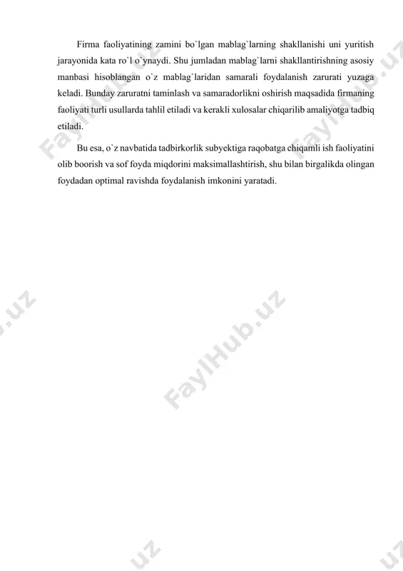 bilan ular faoliyatini tashkil etishni takomillashtirish zaruriyati tug`ildi. shu zaruriyat tufayli har bir korxona ko`zda tutgan maqsadiga erishish va samarali rivojlanishning optima yo`lini tanlash uchun muayyan hisob siyosatini ishlab chiqishi lozim. hisob siyosati – bu normativ hujjatlar bilan tartibga solingan va korxona faoliyati xususiyatlaridan kelib chiqqan holda keltirilgan hisob kitob usullari jamlanmasidir. tadbirkorlikning rivojlanishi tadbirkorlik faoliyatini boshqarish, nazorat va tahlil soxalarida buxgalteriya axborotining ro`lini oshirish bilan kuzatiladi. mulk shakli va faoliyat turidan qatiy nazar yuridik shaxslar foydalanuvchilar korxona aktivlari va ularni tashkil erish manbalari to`g`risida to`liq va qonuniy axborot olishlari uchun qonunchilik talablari asosida moliyaviy hisobot tuzishlari lozim. hozirda mulkchilik shaklidan qatiy nazar korxonada ustav fondi miqdori mazkur korxona tashkil bo`lganda tasdiqlangan ta`sis hujjatlarida ko`rsatilgan miqdor bilan muvofiq kelishi zarurdir. o`zbekiston respublikasi normativ hujjatlarida, jumladan buxgalteriya hisobi, iqtisodiy tahlil va auditga oid qonunchilik normalarida “o`z sarmoyasi”, “o`z sarmoyasi manbalari”, “o`z mablag`lari manbalari”, “xususiy capital” va shu kabi atamalar va tushunchalar …