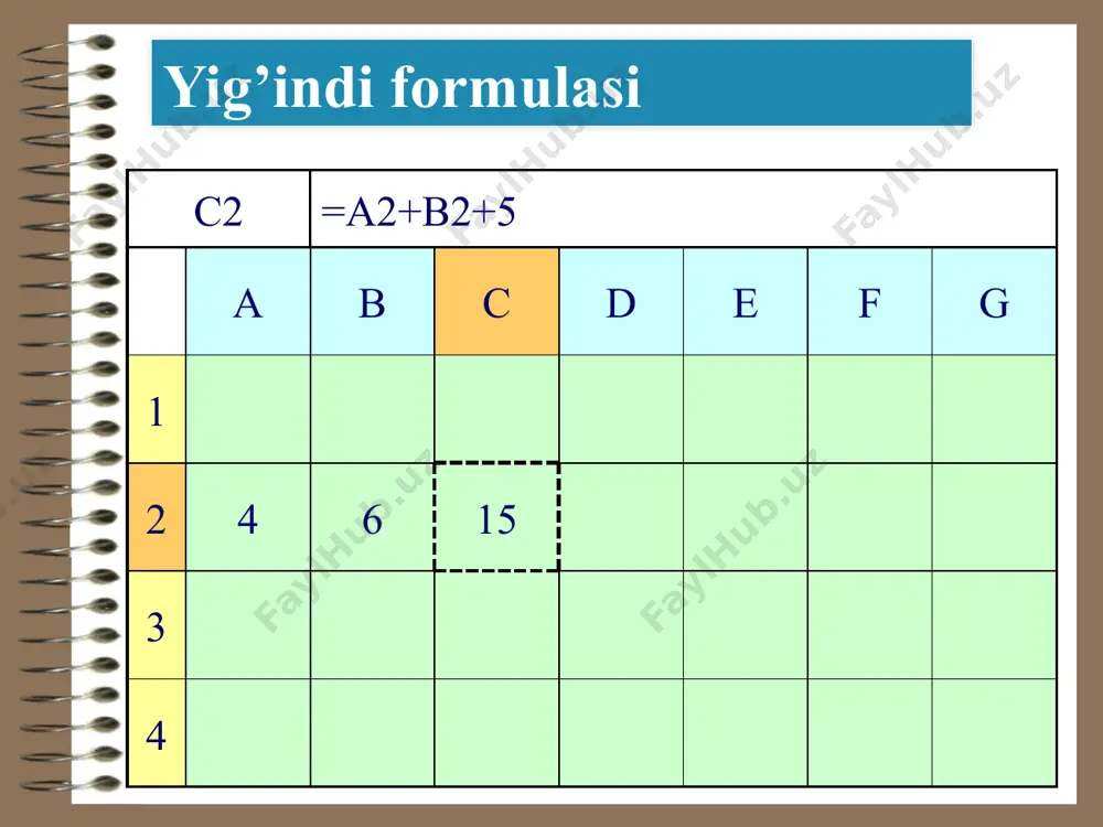msexcel dasturida formulalar va funksiyalar bilan ishlash - Page 4