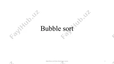 bubble sort — PPTX