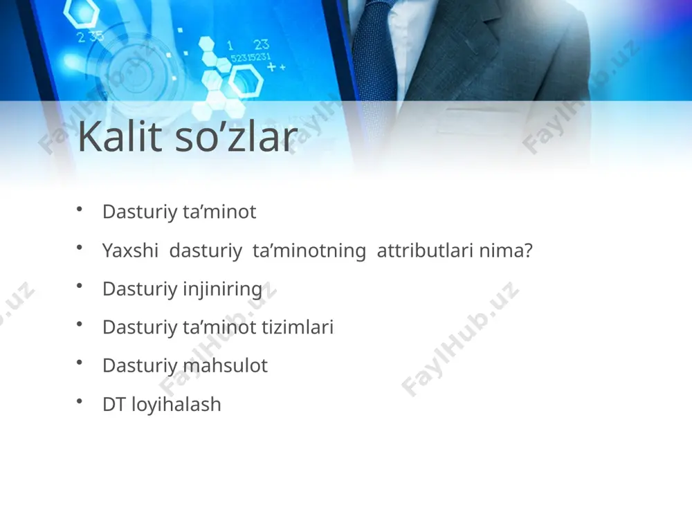 nishni ishlab chiqish g’oyasiga asoslangan. foydalanuvchi izohlariga qarab tizimning keyingi versiyalari ishlab chiqiladi. qayta foydalanishga mo’ljallangan dasturiy injiniring ko’pgina dasturiy ta’minot loyihalarida bir nechta qayta foydalaniladigan dasturiy ta’minotlar mavjud qayta foydalanishga mo’ljallangan jarayonlarda foydalanish mumkin bo’lgan uch xil turdagi dasturiy ta’minot komponentalari bor: 1. veb servislar servis standartlariga ko’ra ishlab chiqilgan 2. .net yoki j2ee kabi componenta freymvorklarga integratsiya qilinadigan paketlangan obyektlar kolleksiyasi 3. maxsus muhitlarda foydalanish uchun sozlangan autonom dasturiy ta’minot tizimlari. boshqariladigan loyiha parametrlari: ish hajmlari va turlari; loyiha xarajatlari; vaqt parametrlari, shu jumladan ish muddatlari, zaxiralari, loyihaning bosqichlari, shuningdek ishlarning o'zaro bog'liqligi; loyihani amalga oshirish uchun zarur bo'lgan resurslar, shu jumladan inson yoki mehnat, moliyaviy, moddiy-texnik va resurs cheklovlari; dizayn qarorlari, amaliy manbalar, loyiha tarkibiy qismlari va boshqalar sifati loyihani boshqarish - bu maqsadga erishishga yo'naltirilgan ishlarni va resurslarni rejalashtirish, tashkil etish va boshqarish jarayoni, qoida tariqasida vaqt, mavjud resurslar yoki ish narxining cheklanishi sharoitidir. loyihani boshqarish …