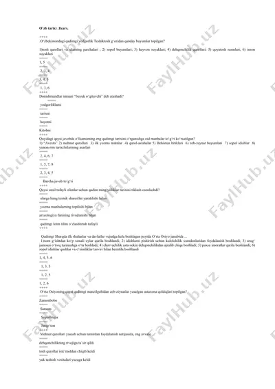 o‘zb tarixi .1 kurs — DOCX