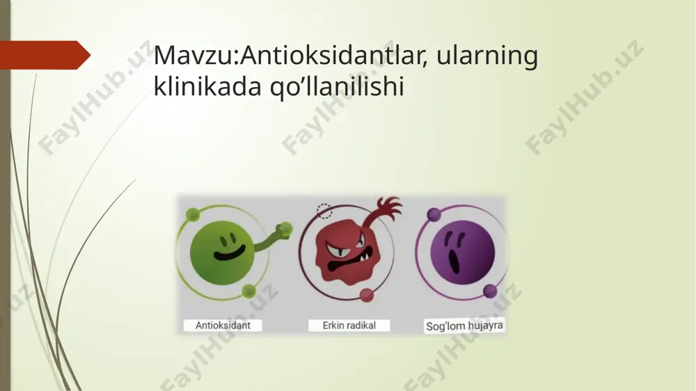 ni neytrallashtirish orqali qon tomirlarining salomatligini qo'llab-quvvatlaydi. saraton kasalligini profilaktikasi: antioksidantlar hujayralarda oksidlanish jarayonlarini kamaytirish orqali saraton hujayralarining paydo bo'lishining oldini olishda yordam beradi. ayrim tadqiqotlar, masalan, vitamin c va e saraton kasalliklari riskini pasaytirishi mumkinligini ko'rsatadi. nevrologik kasalliklarni davolash: antioksidantlar neyrodegenerativ kasalliklar (masalan, parkinson va altsgeymer kasalliklari) rivojlanishining oldini olishda yordam berishi mumkin. ular miya hujayralarini oksidlanish stressidan himoya qiladi. immun tizimini qo'llab-quvvatlash: vitamin c va e kabi antioksidantlar immun tizimini mustahkamlashga yordam beradi. ular organizmning infektsiyalarga qarshi kurashish qobiliyatini oshiradi. yallig'lanishni kamaytirish: antioksidantlar yallig'lanish jarayonlarini kamaytirish uchun ishlatiladi, bu esa artrit va boshqa surunkali yallig'lanish kasalliklarining davolashida foydalidir. teri salomatligi: antioksidantlar terini quyoshning zararli nurlaridan himoya qilish va qarish jarayonlarini sekinlashtirishda yordam beradi. vitamin c va e teri regeneratsiyasini qo'llab-quvvatlaydi. antioksidantlarning biologik faoliyati organizmda oksidlanish jarayonlarini boshqarish va hujayralarning zararli oksidlanish stressidan himoya qilish uchun muhim rol o'ynaydi. quyida antioksidantlarning biologik faoliyatini tushuntiruvchi asosiy jihatlar keltirilgan. oksidlanish stressi …