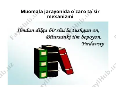 muomala jarayonida o'zaro ta'sir mexanizmi — PPTX