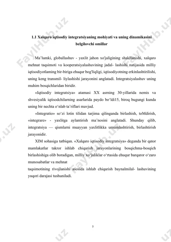 ing tarkibiga 28 ta davlat - germaniya, fransiya, italiya. lyuksemburg, niderlandiya, belgiya, buyuk britaniya17, irlandiya, daniya, gresiya, ispaniya, portugaliya, avstriya, shvesiya, finlyandiya, polsha, vengriya, chexiya, sio- vakiya, latviya, litva, estoniya, sloveniya, kipr, malta, rumi- nsya, bolgariya va xorvatiya kiradi. bugungi kunda yevropa ittifoqi doirasida o‘zaro xo‘jalik hamkorligining eng yuqori darajasiga erishil- gan — hamkor-mamlakatlaming yagona ichki bozori shakllangan, 19 ta mamlakat doirasida - iqtisodiy va valyuta ittifoqi tashkil etilgan. 2. aqsh, kanada va meksika davlatlaridan tashkil topgan shimoliy amerika erkin savdo kelishuvi (nafta) ushbu birlashma doirasida tovarlar erkin savdosi hududining tashkil etilishi boshqa sohalardagi integratsiya bilan toidiriladi, ya’ni, a’zo davlatlar orasida investitsiyalar, ishchi kuchi, xizmatlar va boshqalar harakatining erkinlashtirilishi kuzatiladi. 3. 21 ta mamlakat iqtisodiyotini birlashtiruvchi «osiyo-tinch okeani iqtisodiy hamkorligi» forumi (ates). uning doirasida 2020- yilga kelib erkin savdo tizimi va investitsiyalarning erkin harakatini yaratish masalasi hal etilmoqda. integratsiya jarayonlarining rivoilanishini shartlavdigan. asosiy. yanada yirik muavvan tizimni tashkil etadigan omillar. …