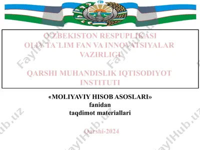moliyaviy hisobotlar — PPTX
